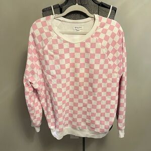 Targe Grayson Threads Pink and White Checkered Sweatshirt